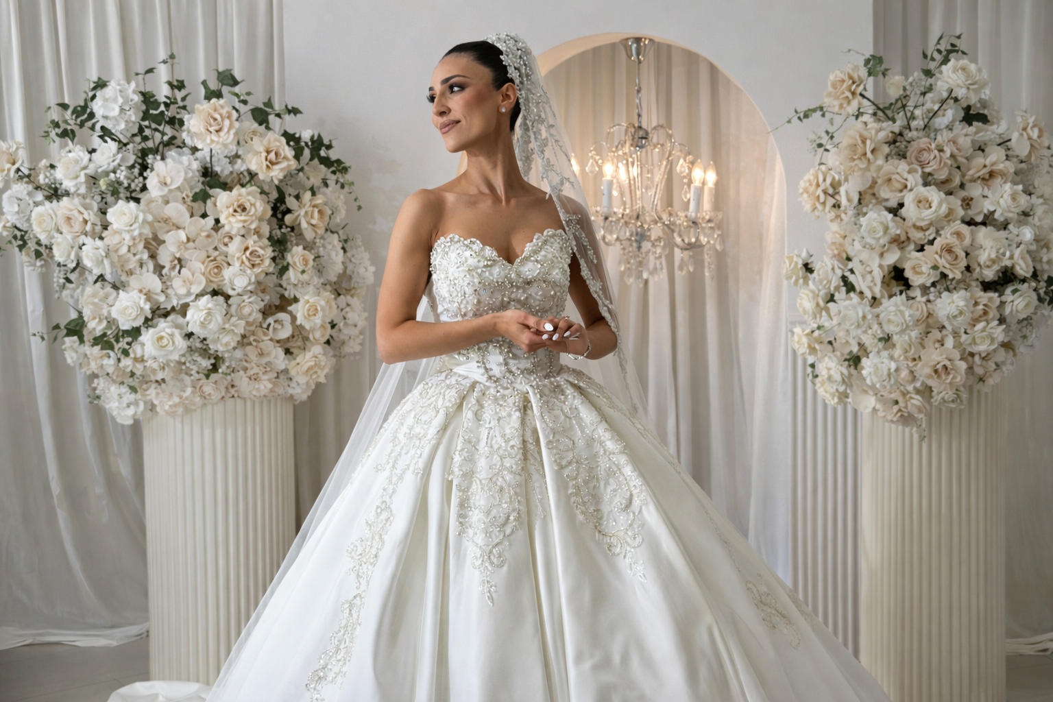 Bride in editorial bridal portrait